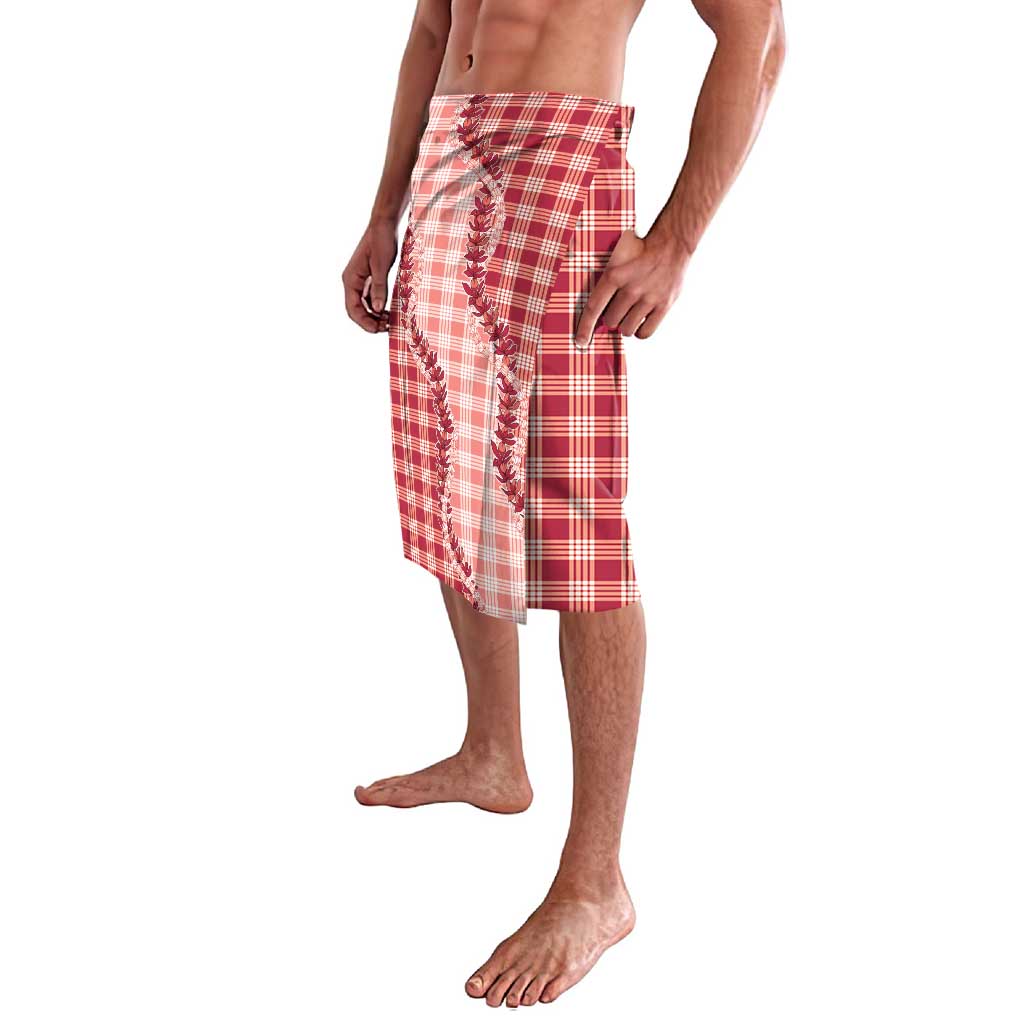 Red Hawaii Palaka Lavalava Hawaiian Pikake Lei