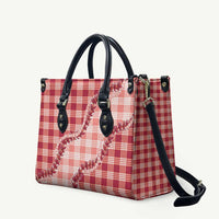Red Hawaii Palaka Leather Bag Hawaiian Pikake Lei