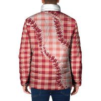 Red Hawaii Palaka Padded Jacket Hawaiian Pikake Lei