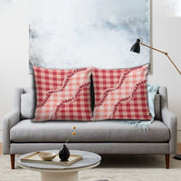 Red Hawaii Palaka Pillow Cover Hawaiian Pikake Lei