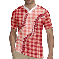 Red Hawaii Palaka Rugby Jersey Hawaiian Pikake Lei