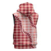 Red Hawaii Palaka Sleeveless Zip Hoodie Hawaiian Pikake Lei