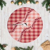 Red Hawaii Palaka Tree Skirt Hawaiian Pikake Lei