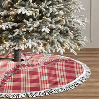 Red Hawaii Palaka Tree Skirt Hawaiian Pikake Lei