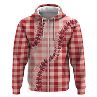 Red Hawaii Palaka Zip Hoodie Hawaiian Pikake Lei LT05 Zip Hoodie Red - Polynesian Pride