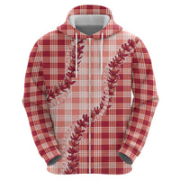 Red Hawaii Palaka Zip Hoodie Hawaiian Pikake Lei LT05 - Polynesian Pride