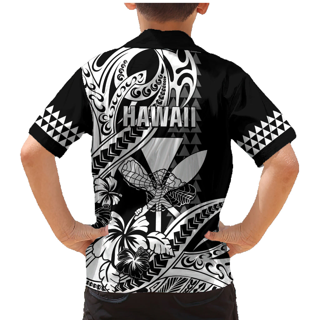 Hawaii Maui Upena Kiloi Family Matching Mermaid Dress and Hawaiian Shirt Kakau Tribal Pattern Black Version LT05 - Polynesian Pride