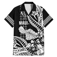 Hawaii Maui Upena Kiloi Family Matching Mermaid Dress and Hawaiian Shirt Kakau Tribal Pattern Black Version LT05 Dad's Shirt - Short Sleeve Black - Polynesian Pride