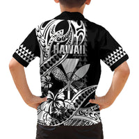 Hawaii Maui Upena Kiloi Family Matching Puletasi and Hawaiian Shirt Kakau Tribal Pattern Black Version LT05 - Polynesian Pride