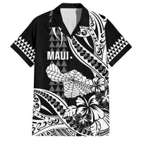 Hawaii Maui Upena Kiloi Family Matching Puletasi and Hawaiian Shirt Kakau Tribal Pattern Black Version LT05 Dad's Shirt - Short Sleeve Black - Polynesian Pride