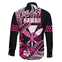 Hawaii Maui Upena Kiloi Family Matching Mermaid Dress and Hawaiian Shirt Kakau Tribal Pattern Pink Version LT05 - Polynesian Pride