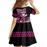 Hawaii Maui Upena Kiloi Family Matching Off Shoulder Maxi Dress and Hawaiian Shirt Kakau Tribal Pattern Pink Version LT05 - Polynesian Pride