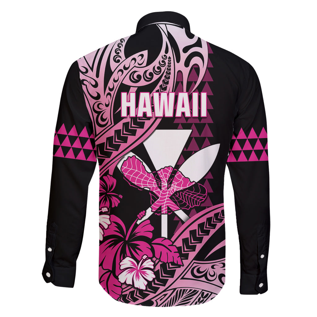 Hawaii Maui Upena Kiloi Family Matching Off Shoulder Maxi Dress and Hawaiian Shirt Kakau Tribal Pattern Pink Version LT05 - Polynesian Pride