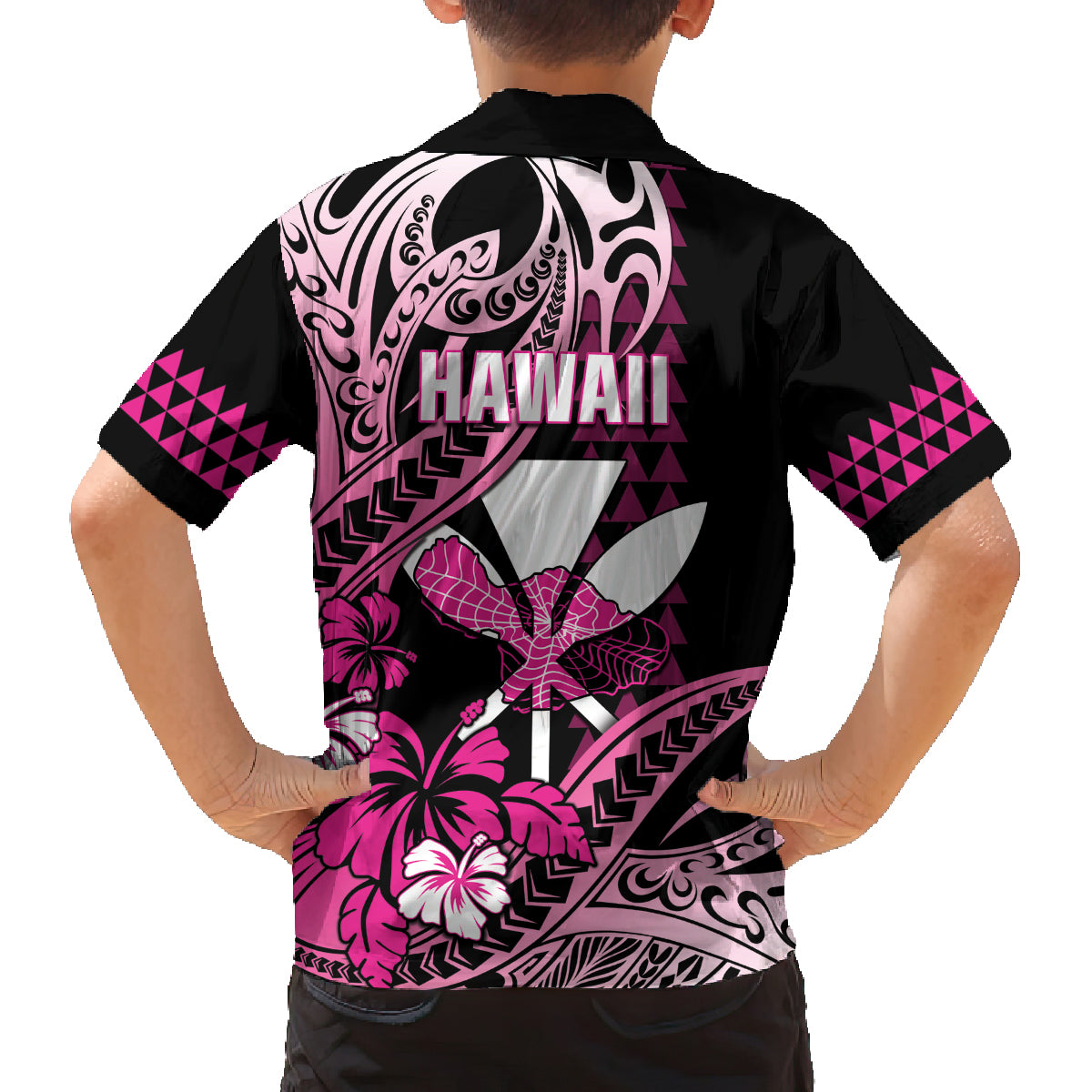 Hawaii Maui Upena Kiloi Family Matching Puletasi and Hawaiian Shirt Kakau Tribal Pattern Pink Version LT05 - Polynesian Pride