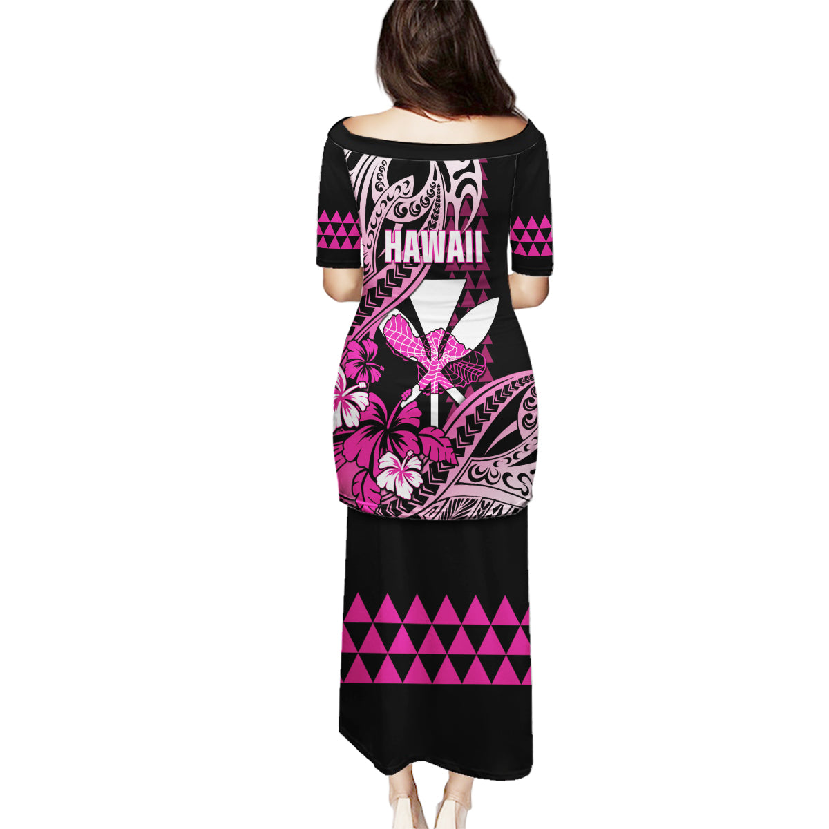 Hawaii Maui Upena Kiloi Family Matching Puletasi and Hawaiian Shirt Kakau Tribal Pattern Pink Version LT05 - Polynesian Pride