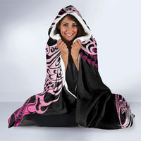 Hawaii Maui Upena Kiloi Hooded Blanket Kakau Tribal Pattern Pink Version LT05 - Polynesian Pride