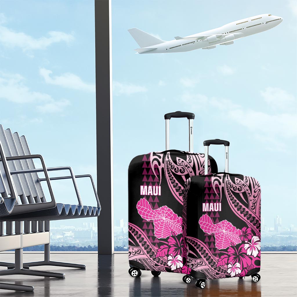 Hawaii Maui Upena Kiloi Luggage Cover Kakau Tribal Pattern Pink Version