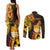 Personalised Kiribati Independence Day Couples Matching Tank Maxi Dress and Long Sleeve Button Shirt 46th Anniversary