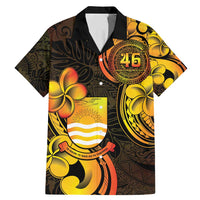 Personalised Kiribati Independence Day Family Matching Mermaid Dress and Hawaiian Shirt 46th Anniversary LT05 Dad's Shirt - Short Sleeve Yellow - Polynesian Pride