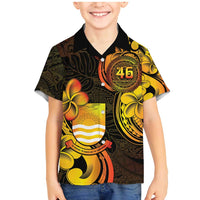 Personalised Kiribati Independence Day Family Matching Mermaid Dress and Hawaiian Shirt 46th Anniversary LT05 Son's Shirt Yellow - Polynesian Pride