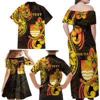 Personalised Kiribati Independence Day Family Matching Off Shoulder Maxi Dress and Hawaiian Shirt 46th Anniversary LT05 - Polynesian Pride