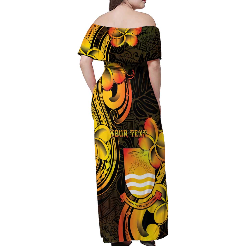 Personalised Kiribati Independence Day Family Matching Off Shoulder Maxi Dress and Hawaiian Shirt 46th Anniversary LT05 - Polynesian Pride