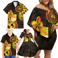 Personalised Kiribati Independence Day Family Matching Off Shoulder Short Dress and Hawaiian Shirt 46th Anniversary LT05 - Polynesian Pride