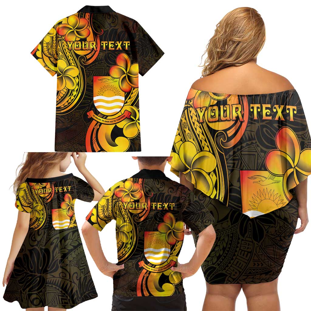 Personalised Kiribati Independence Day Family Matching Off Shoulder Short Dress and Hawaiian Shirt 46th Anniversary LT05 - Polynesian Pride