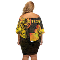 Personalised Kiribati Independence Day Family Matching Off Shoulder Short Dress and Hawaiian Shirt 46th Anniversary LT05 - Polynesian Pride