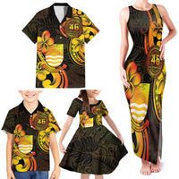 Personalised Kiribati Independence Day Family Matching Tank Maxi Dress and Hawaiian Shirt 46th Anniversary LT05 - Polynesian Pride