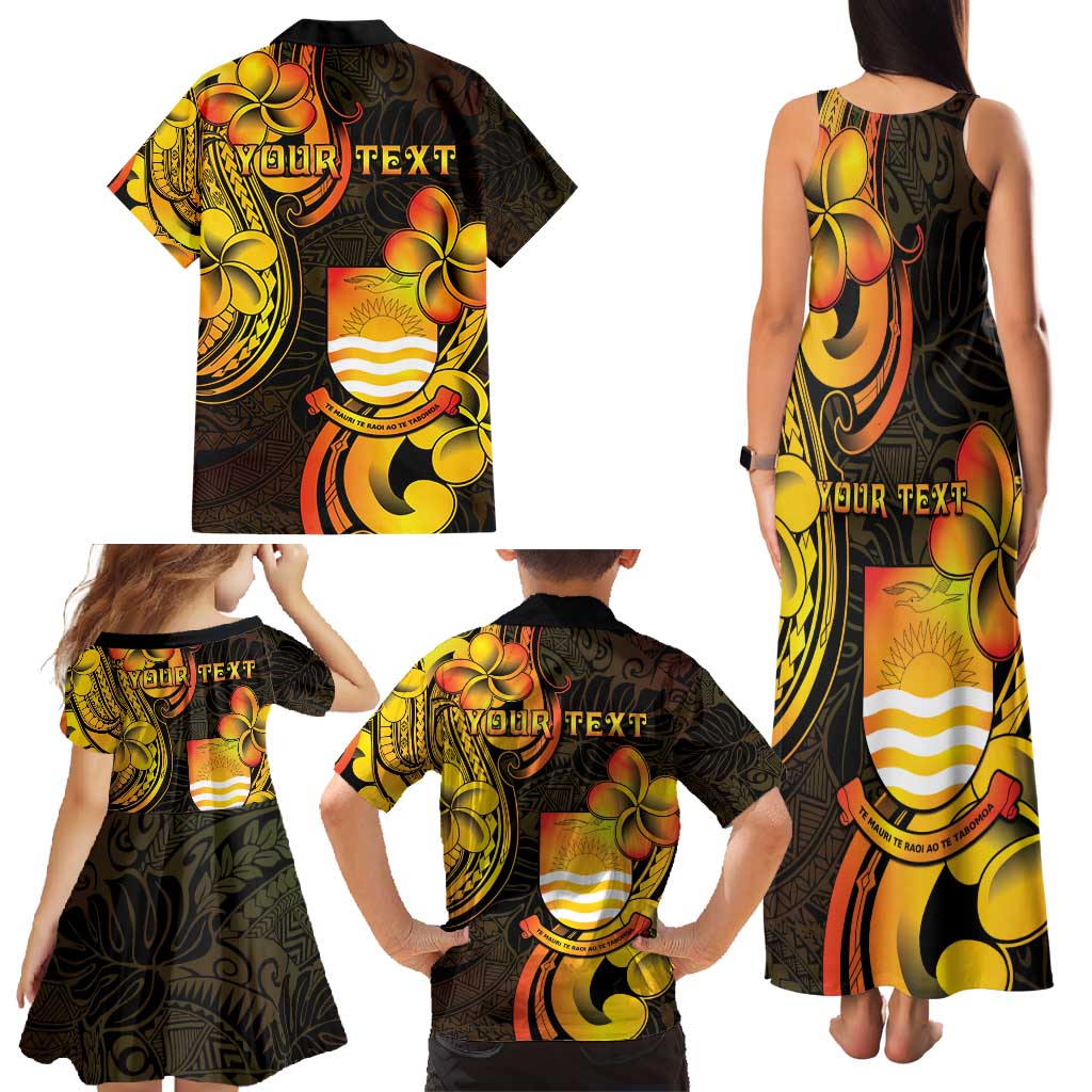 Personalised Kiribati Independence Day Family Matching Tank Maxi Dress and Hawaiian Shirt 46th Anniversary LT05 - Polynesian Pride