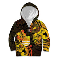Personalised Kiribati Independence Day Kid Hoodie 46th Anniversary LT05 Zip Hoodie Yellow - Polynesian Pride