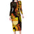 Personalised Kiribati Independence Day Long Sleeve Bodycon Dress 46th Anniversary