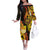 Personalised Kiribati Independence Day Off The Shoulder Long Sleeve Dress 46th Anniversary