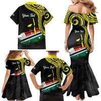 Personalised Vanuatu Penama Day Family Matching Mermaid Dress and Hawaiian Shirt Grunge Flag Style LT05 - Polynesian Pride