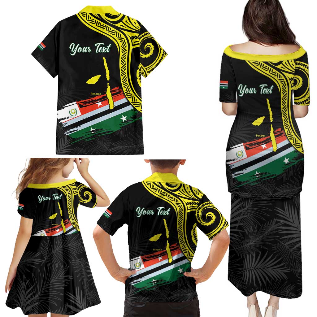 Personalised Vanuatu Penama Day Family Matching Puletasi and Hawaiian Shirt Grunge Flag Style LT05 - Polynesian Pride
