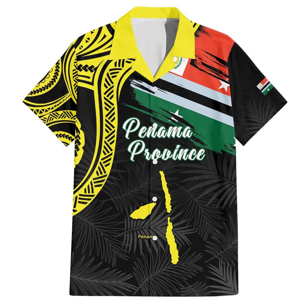 Personalised Vanuatu Penama Day Family Matching Puletasi and Hawaiian Shirt Grunge Flag Style LT05 Dad's Shirt - Short Sleeve Black - Polynesian Pride