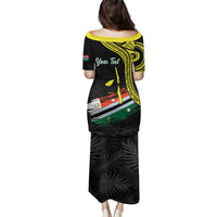 Personalised Vanuatu Penama Day Family Matching Puletasi and Hawaiian Shirt Grunge Flag Style LT05 - Polynesian Pride
