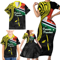 Personalised Vanuatu Penama Day Family Matching Short Sleeve Bodycon Dress and Hawaiian Shirt Grunge Flag Style LT05 - Polynesian Pride