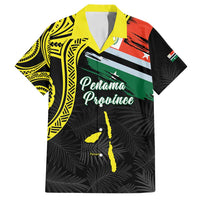 Personalised Vanuatu Penama Day Family Matching Summer Maxi Dress and Hawaiian Shirt Grunge Flag Style LT05 Dad's Shirt - Short Sleeve Black - Polynesian Pride