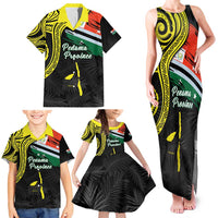 Personalised Vanuatu Penama Day Family Matching Tank Maxi Dress and Hawaiian Shirt Grunge Flag Style LT05 - Polynesian Pride