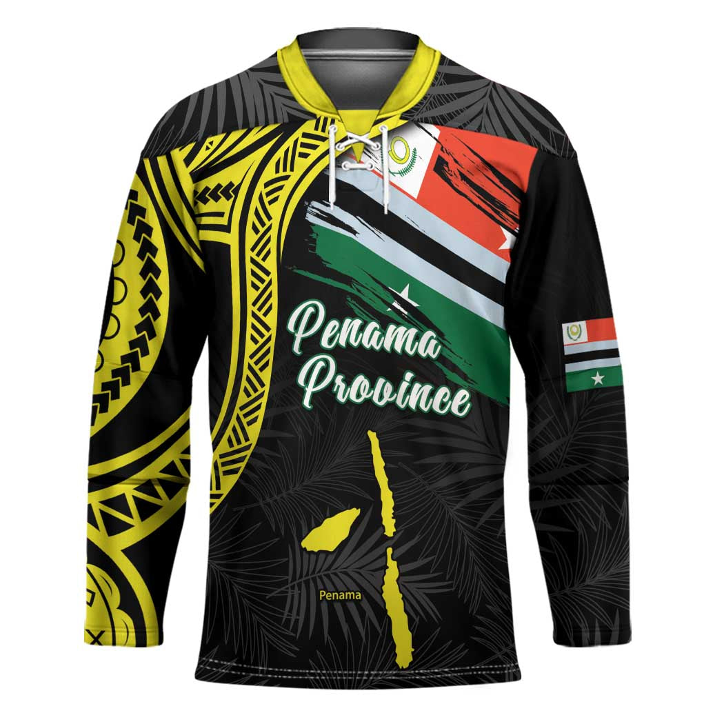 Personalised Vanuatu Penama Day Hockey Jersey Grunge Flag Style - Polynesian Pride