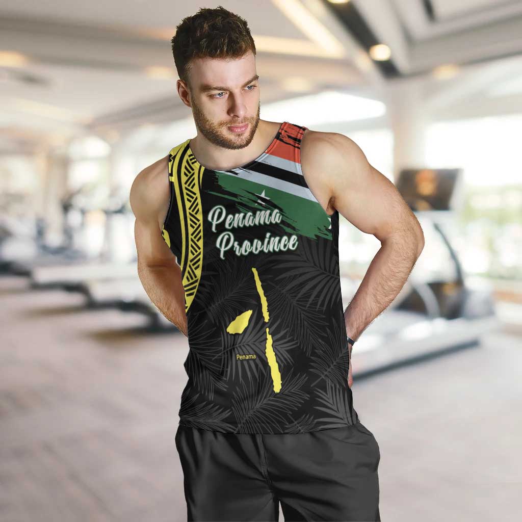 Personalised Vanuatu Penama Day Men Tank Top Grunge Flag Style LT05 Black - Polynesian Pride