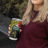 Personalised Vanuatu Penama Day Tumbler Cup Grunge Flag Style - Polynesian Pride