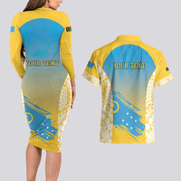 Personalised Vanuatu Sanma Day Couples Matching Long Sleeve Bodycon Dress and Hawaiian Shirt Special Style LT05 - Polynesian Pride