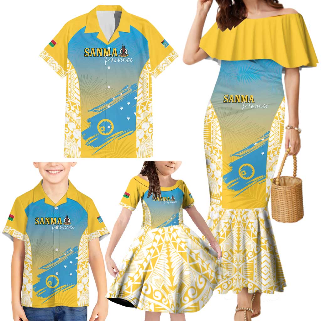Personalised Vanuatu Sanma Day Family Matching Mermaid Dress and Hawaiian Shirt Special Style LT05 - Polynesian Pride