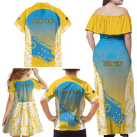 Personalised Vanuatu Sanma Day Family Matching Off Shoulder Maxi Dress and Hawaiian Shirt Special Style LT05 - Polynesian Pride