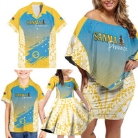 Personalised Vanuatu Sanma Day Family Matching Off Shoulder Short Dress and Hawaiian Shirt Special Style LT05 - Polynesian Pride