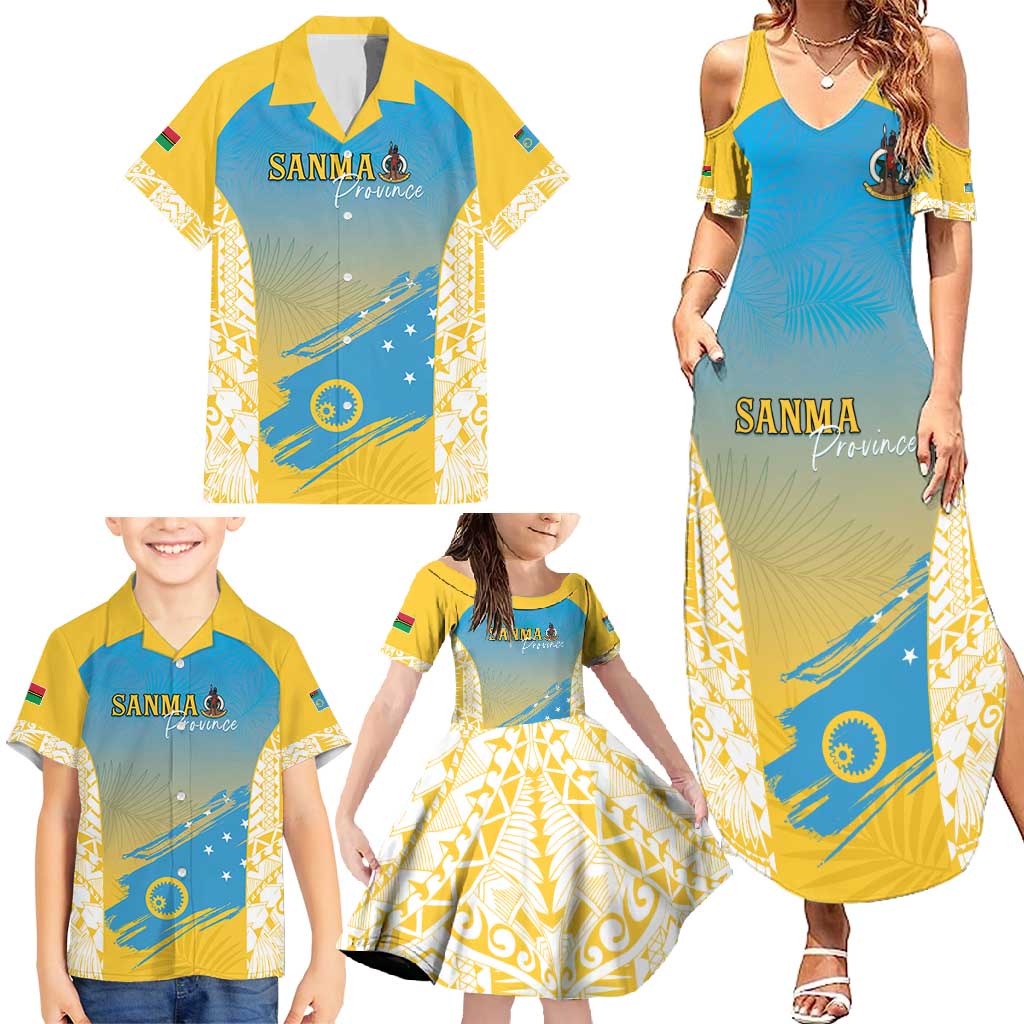 Personalised Vanuatu Sanma Day Family Matching Summer Maxi Dress and Hawaiian Shirt Special Style LT05 - Polynesian Pride