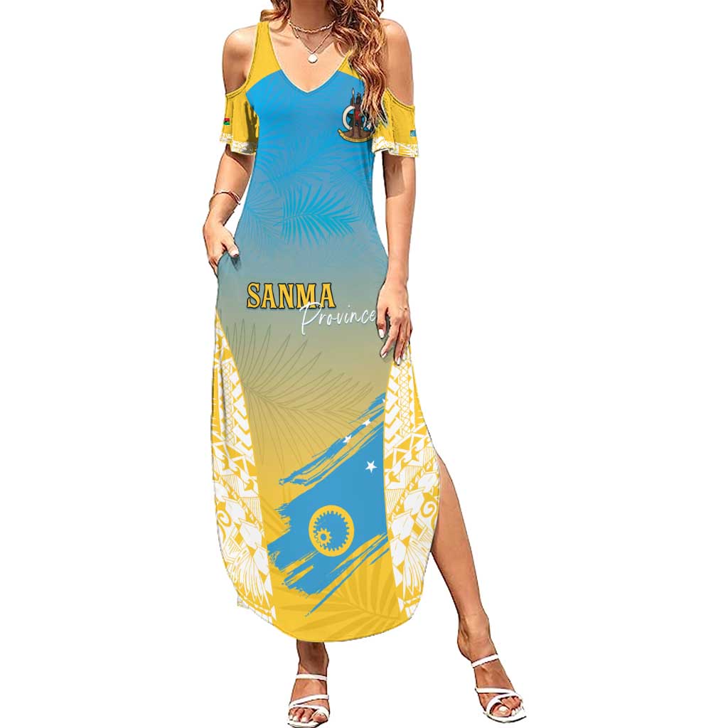 Personalised Vanuatu Sanma Day Family Matching Summer Maxi Dress and Hawaiian Shirt Special Style LT05 Mom's Dress Yellow - Polynesian Pride